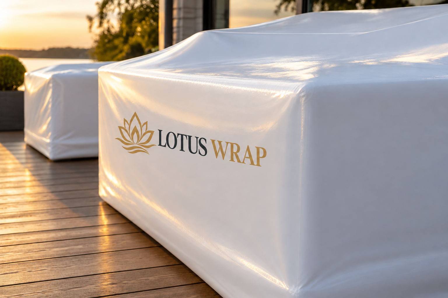 Professional shrink-wrap detail showing clean workmanship — concept imagery