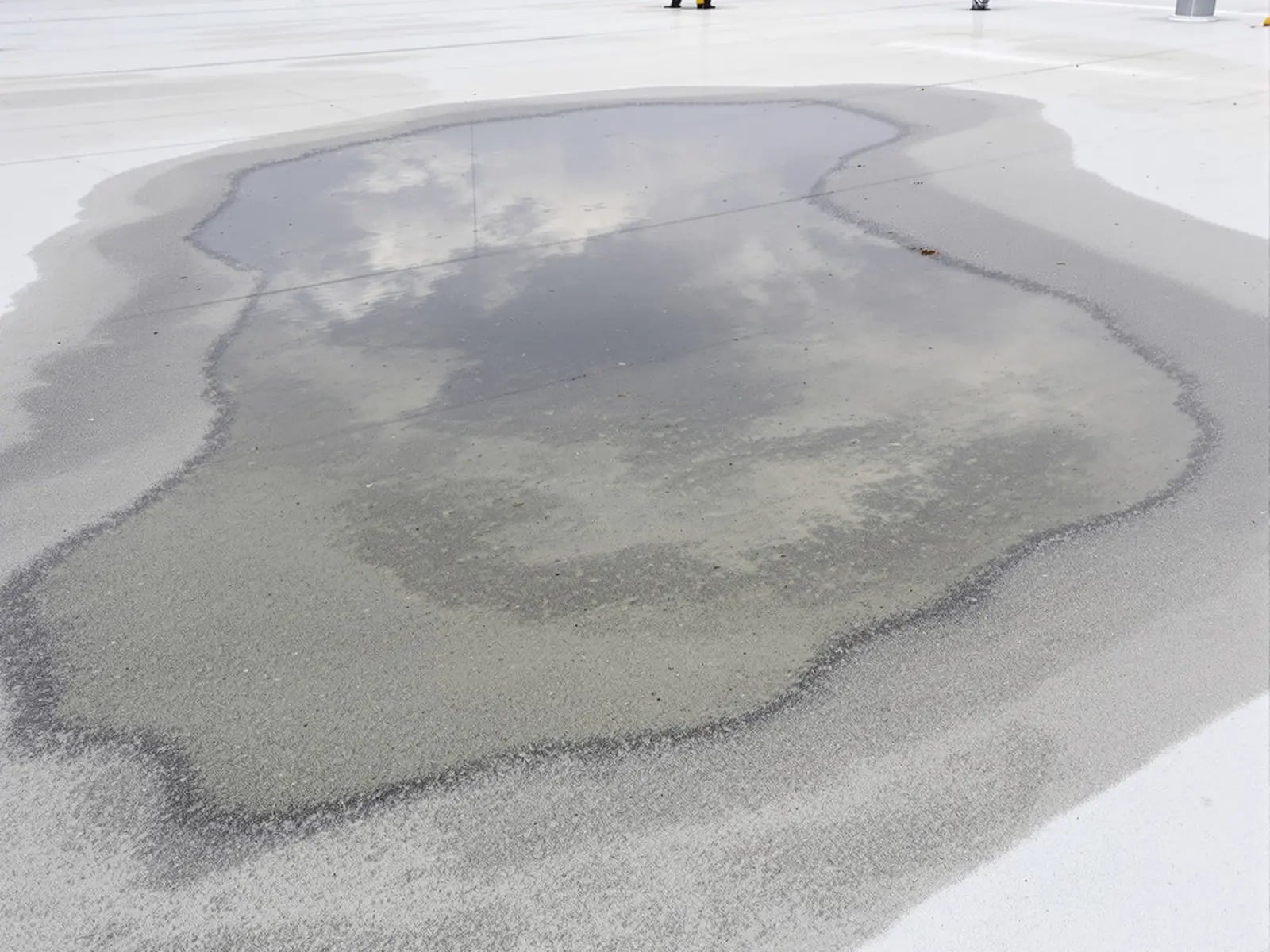 Standing water on flat roof