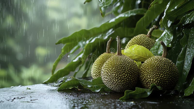 Durian orchard in Hulu Selangor with fresh durians