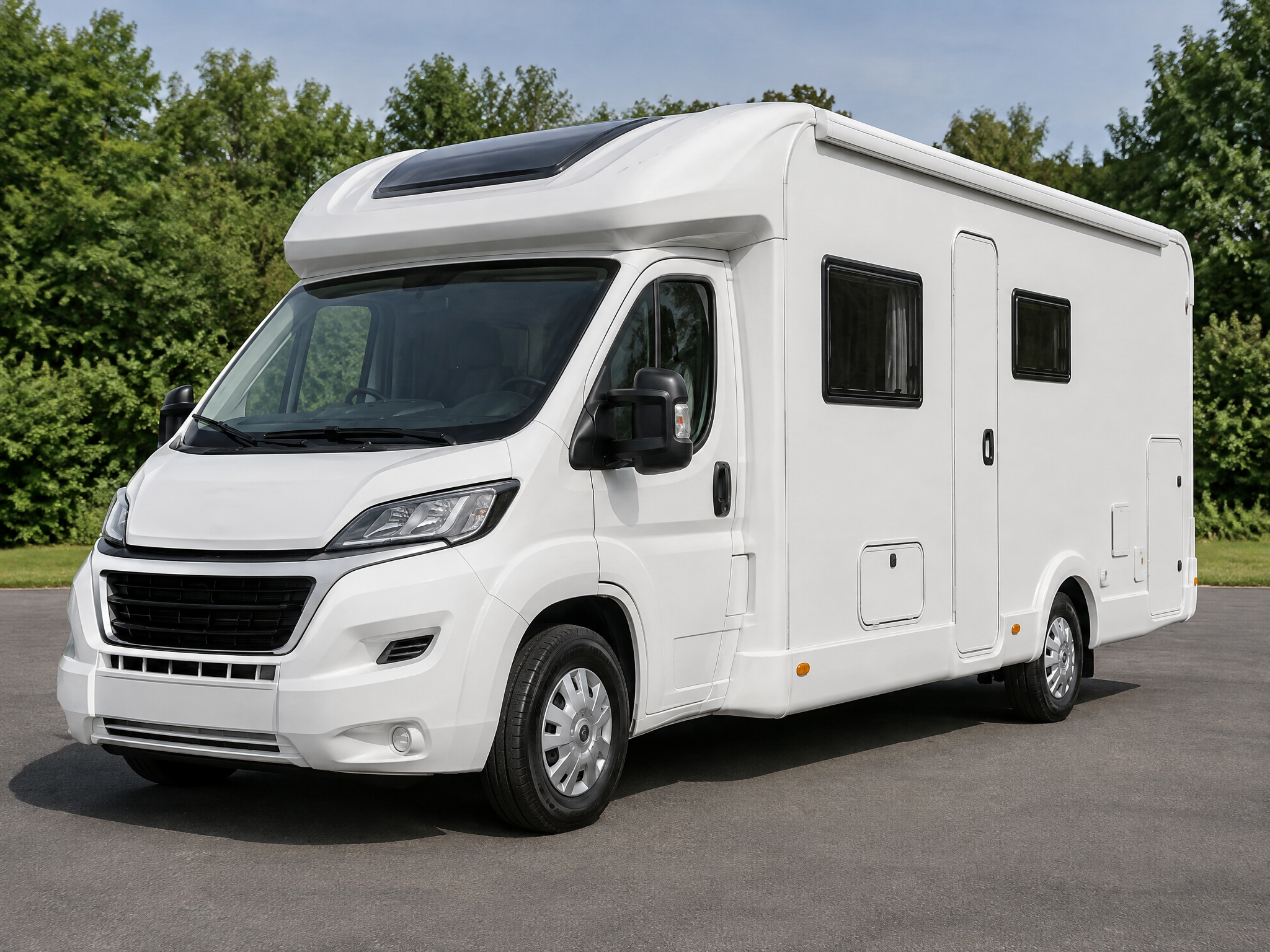 White motorhome exterior