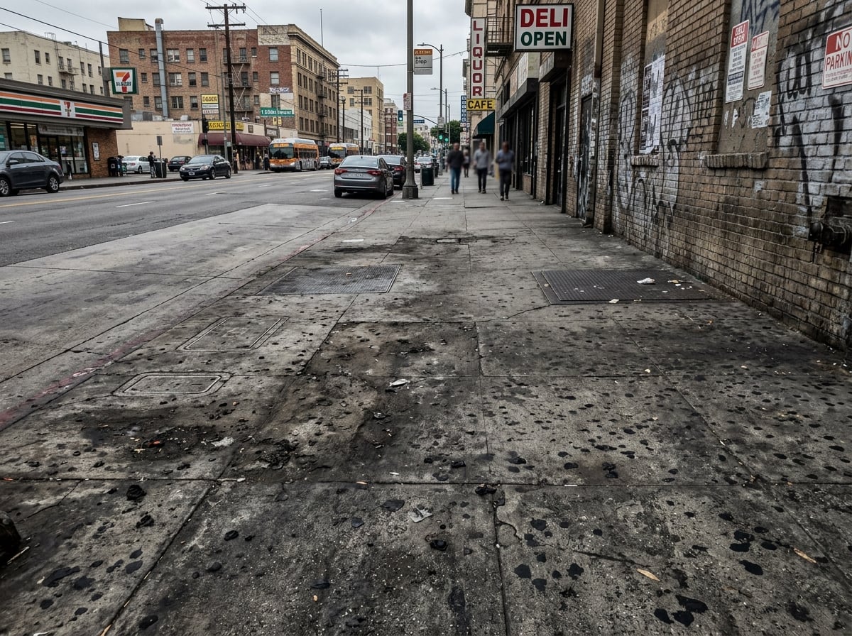 City Sidewalk before cleaning