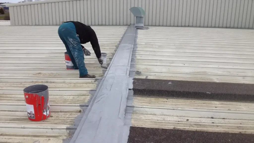 Commercial flat roofing project