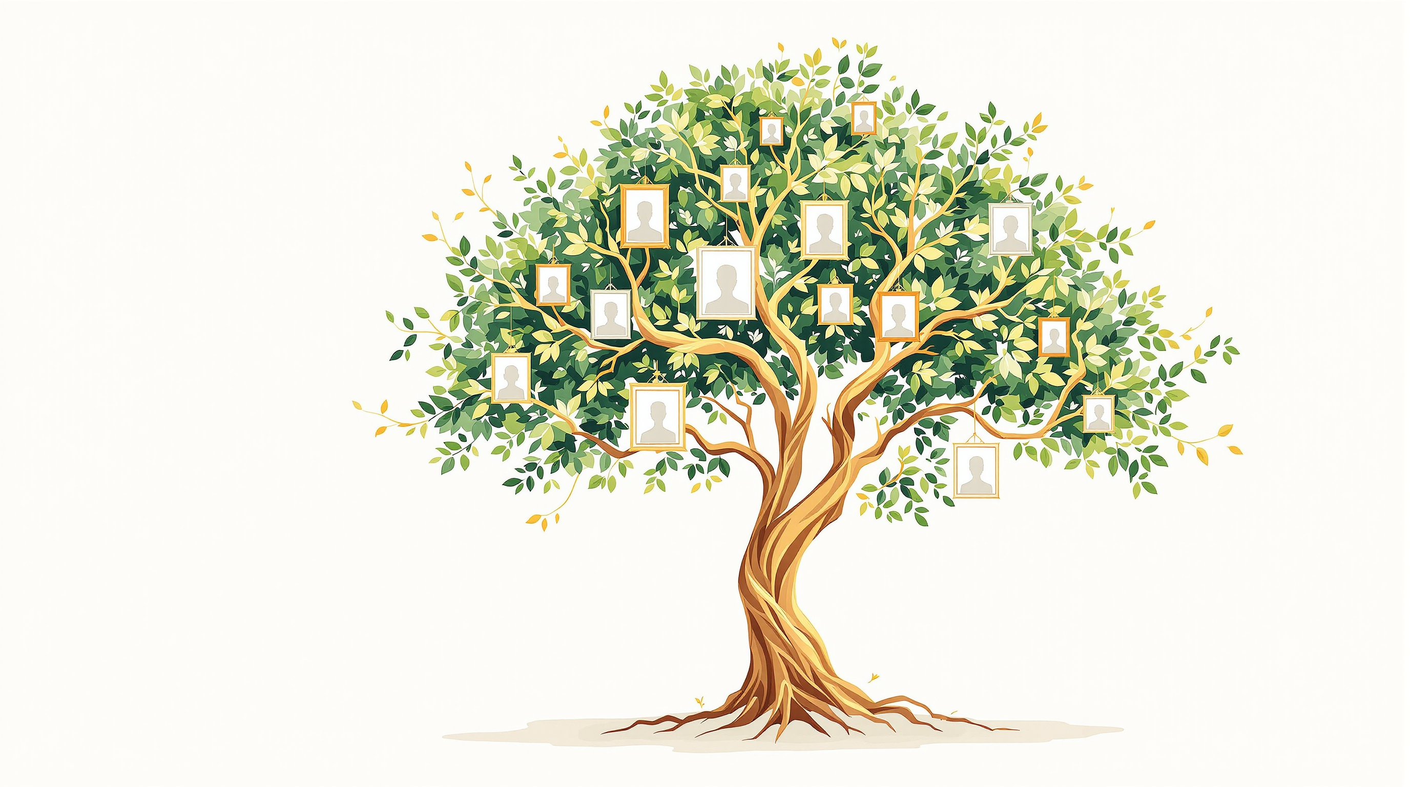 Family tree illustration showing growth and connections