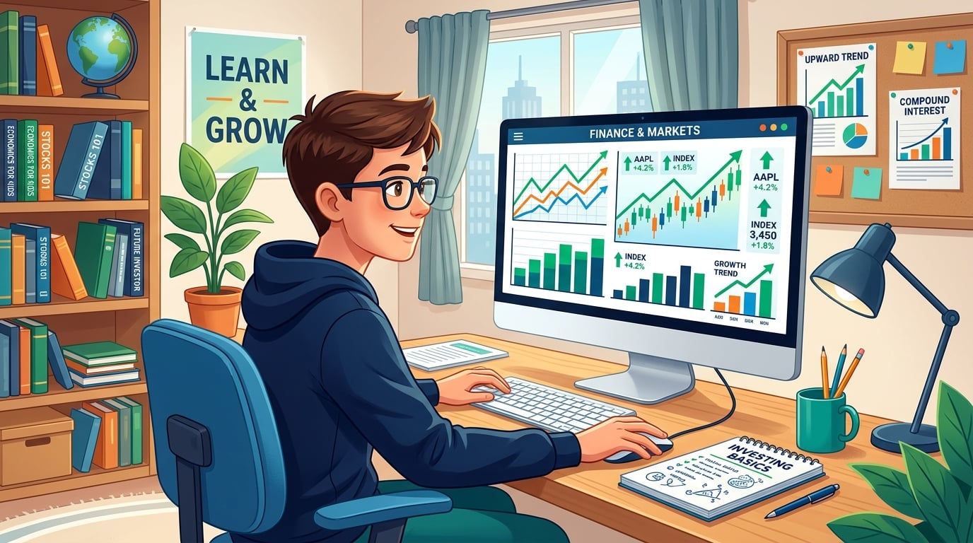 Kid learning about stock market
