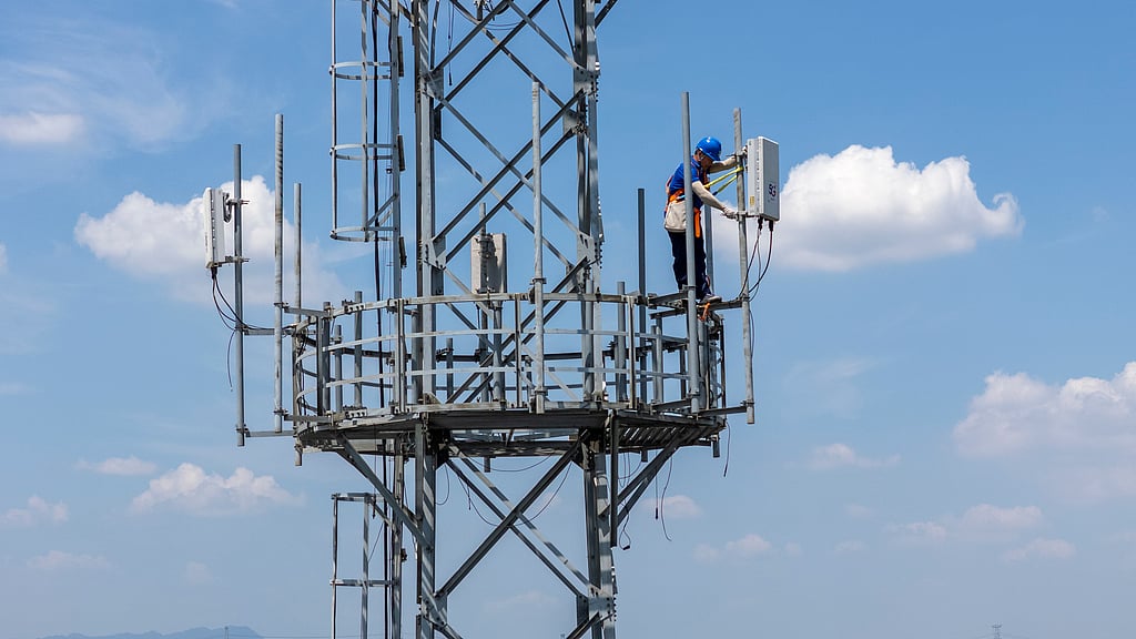 China 5G base station tower infrastructure powering digital connectivity
