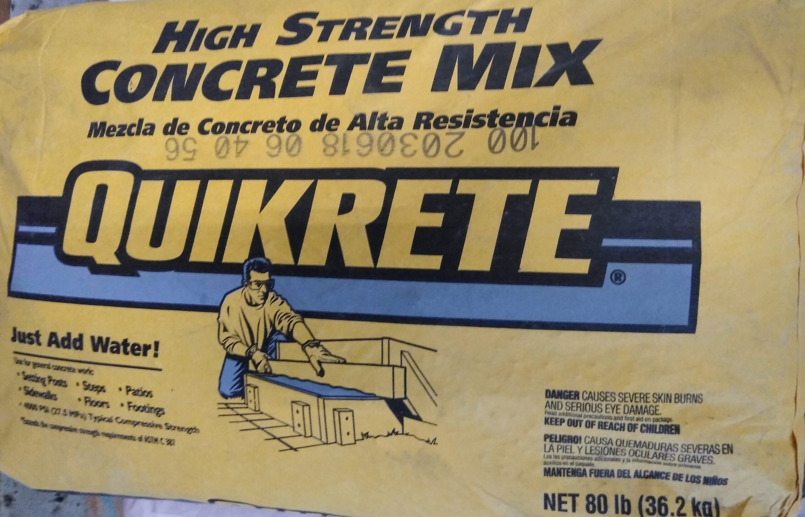 QUIKRETE Concrete Mix, 80 lb Bag (4-Pack)