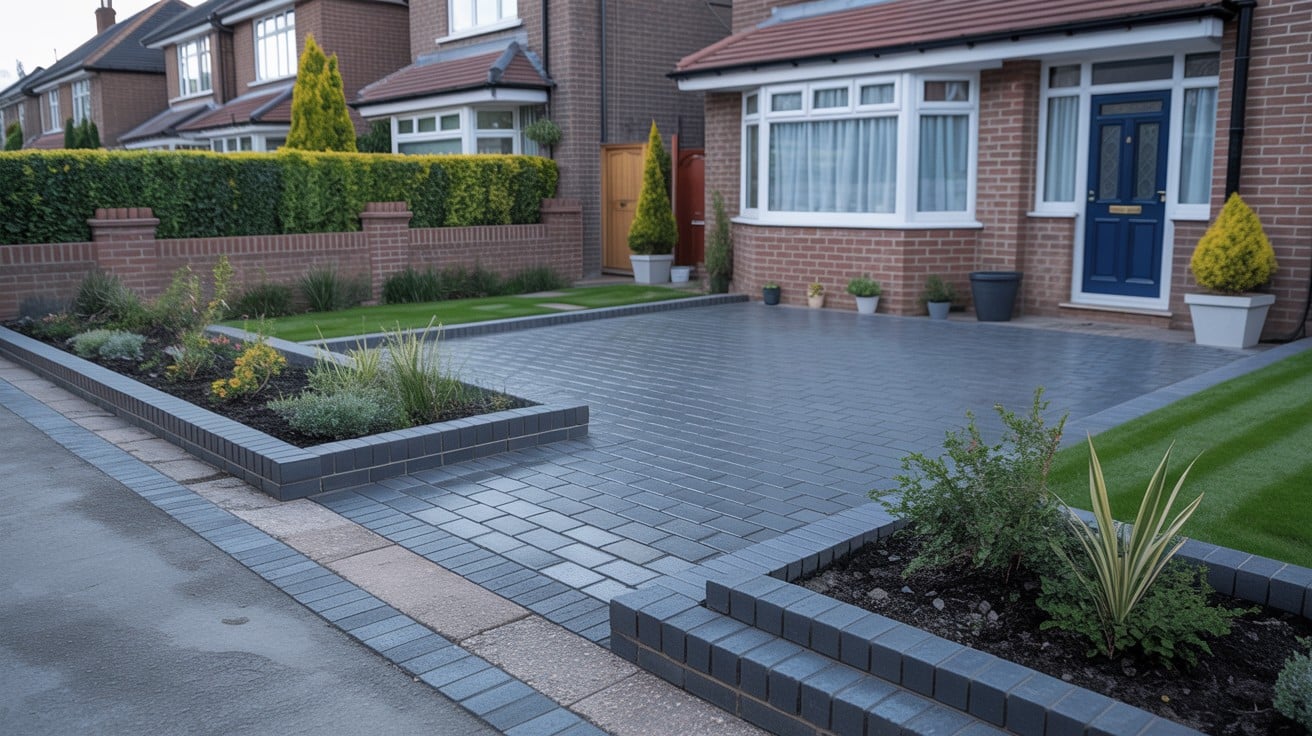 Front garden driveway transformation