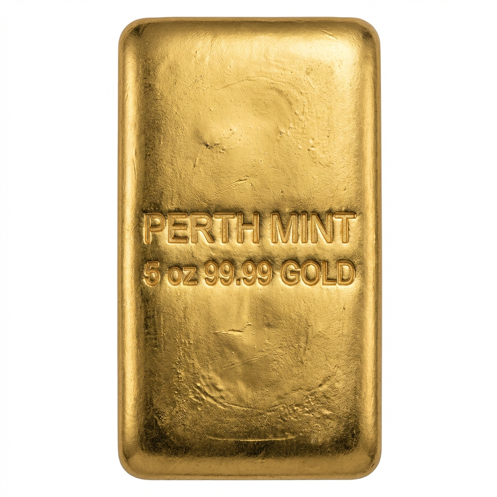 Perth Mint 5 Troy Ounce Cast Gold Bar