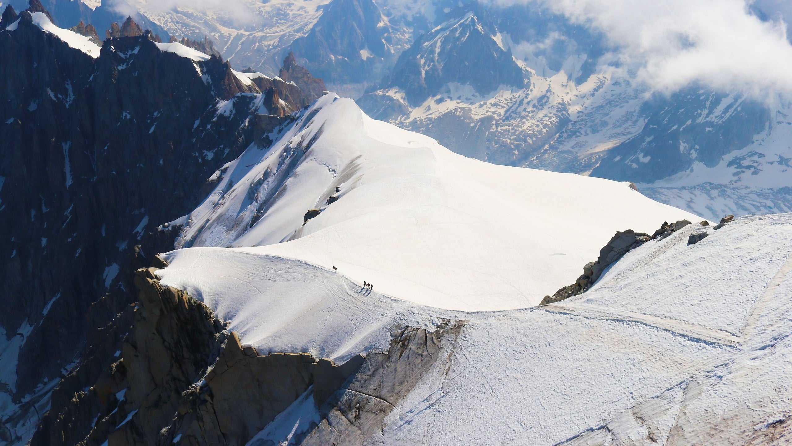 Snow-covered peaks of the French Alps