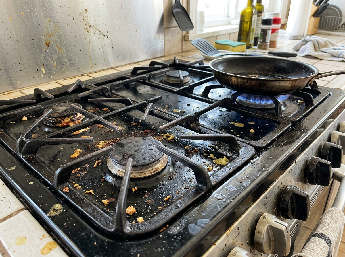 Before cleaning — Cooktop / Stove