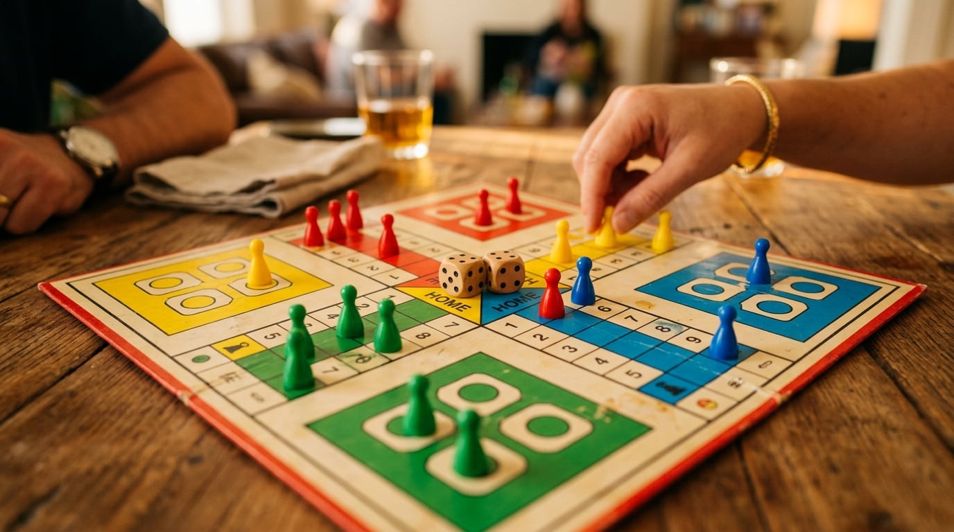 Ludo game being played