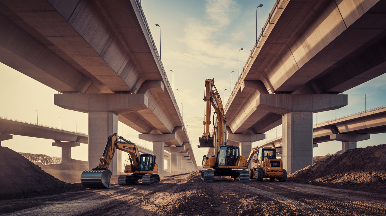 Infraestructura civil moderna - puente y carretera