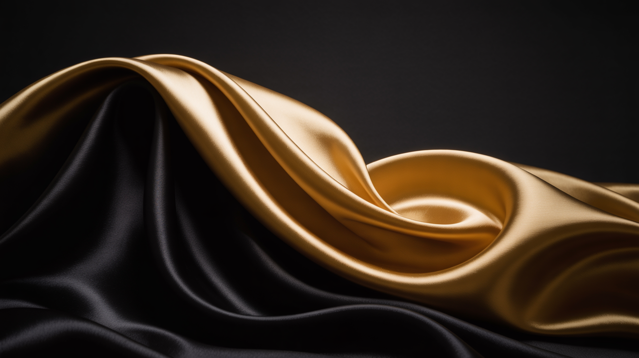 Flowing golden silk fabric representing luxury advisory excellence