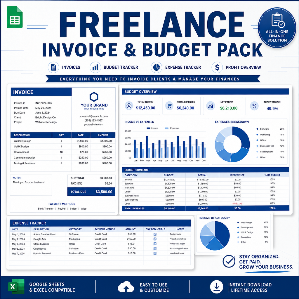 Freelance Invoice & Budget Pack