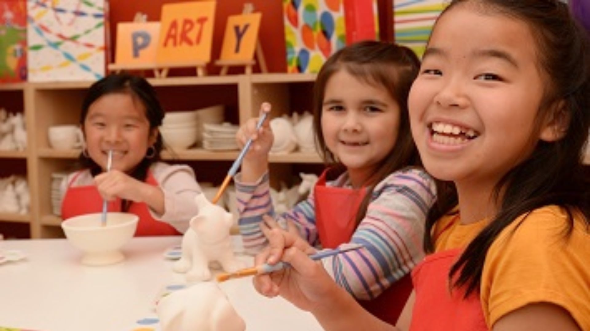 Birthday party at pottery studio