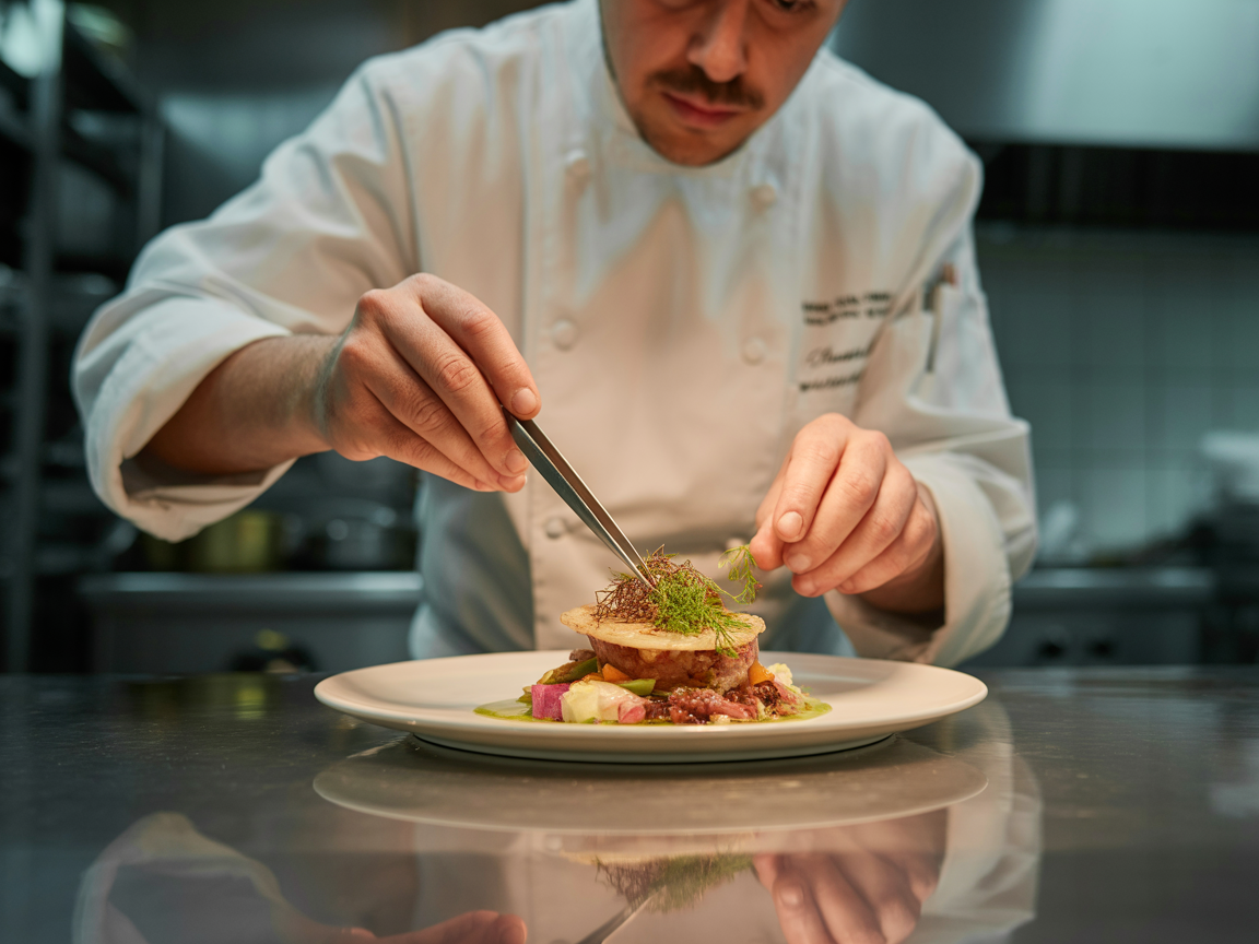 Chef preparing Latin American cuisine