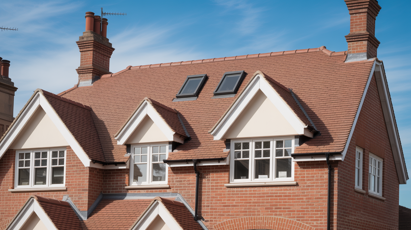 Professional UK residential roofing with quality red clay tiles