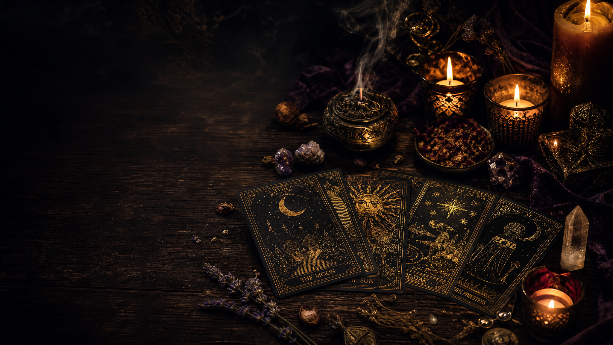 Escena mística de tarot