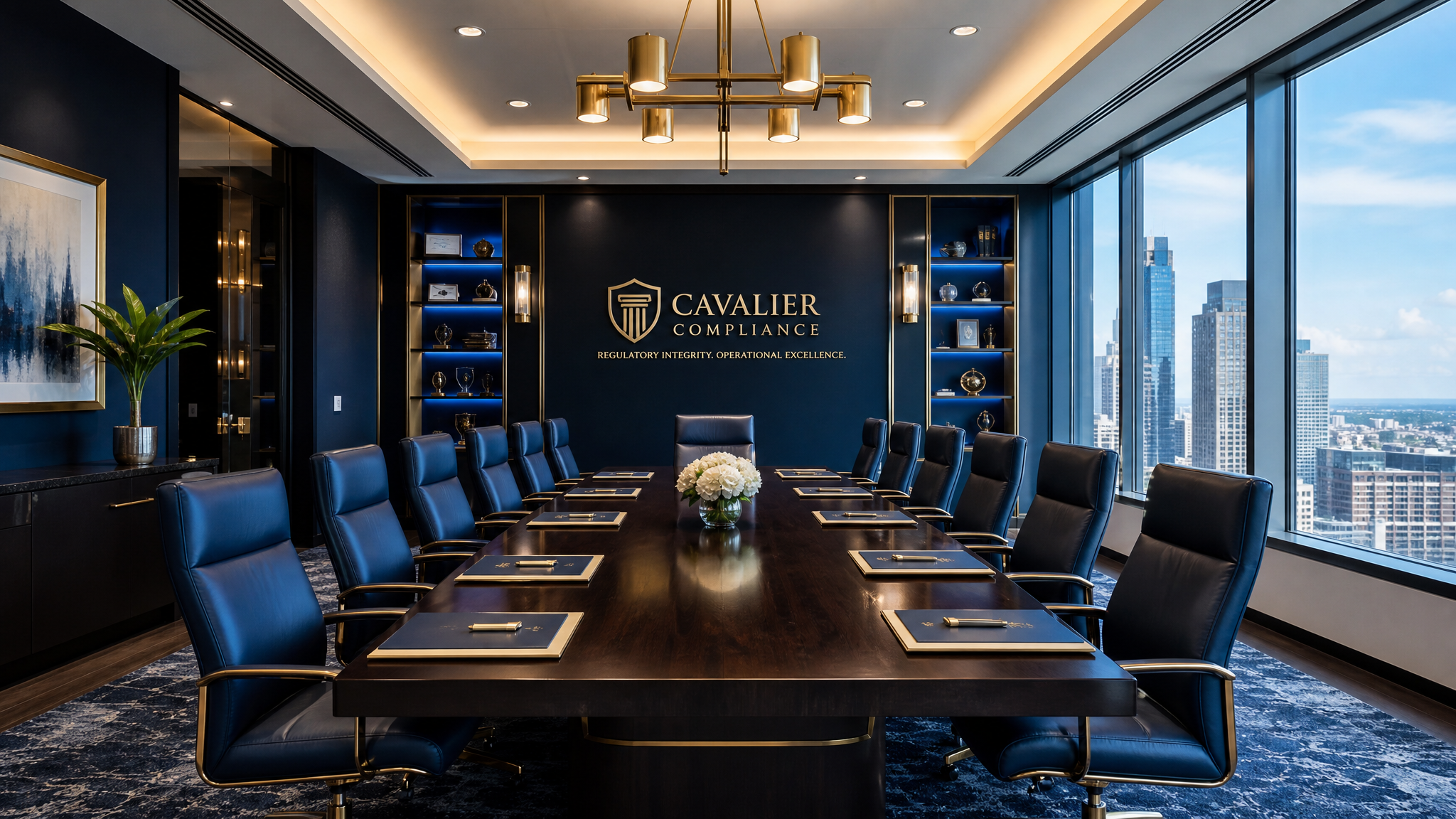 Corporate boardroom representing regulatory compliance