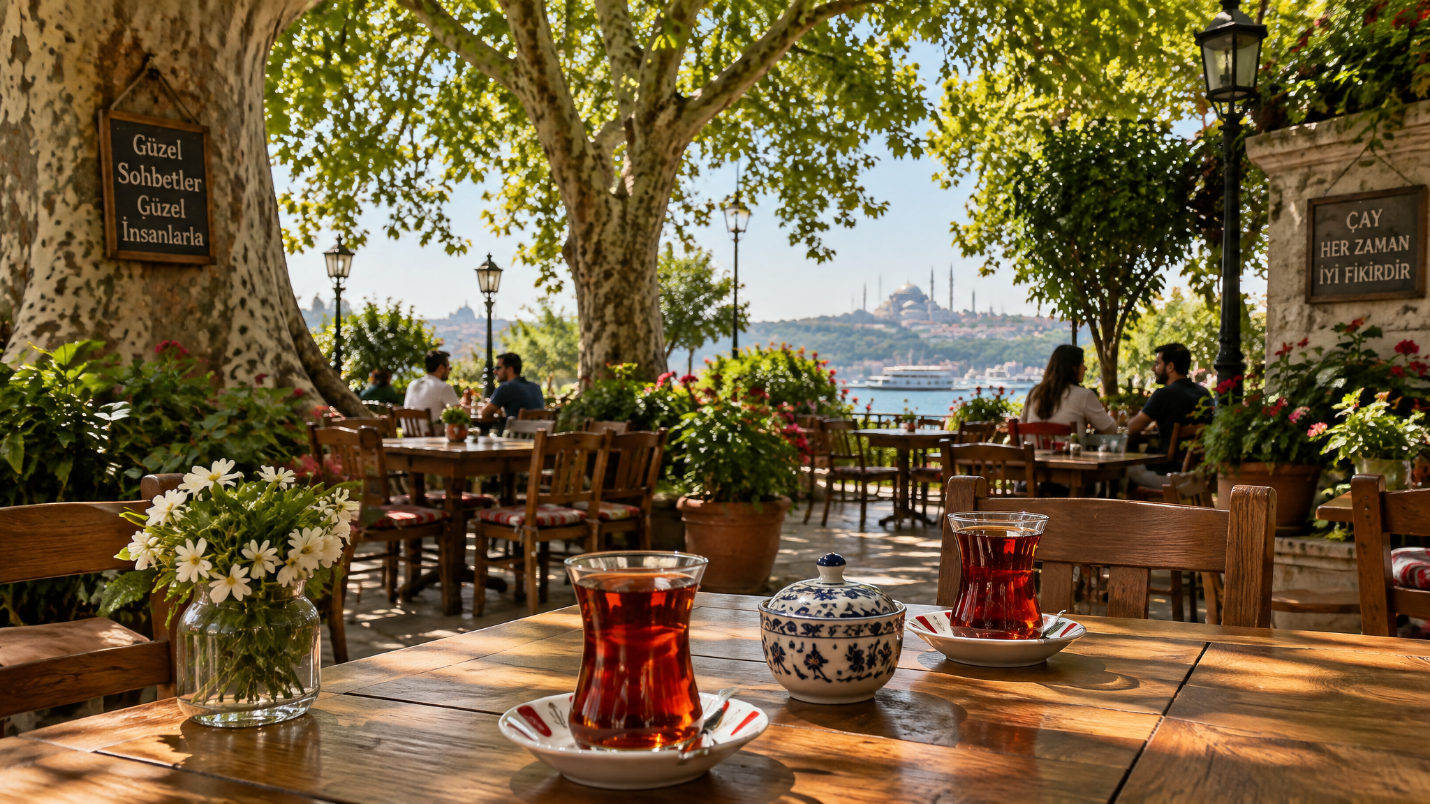 Otantik çay bahçesi