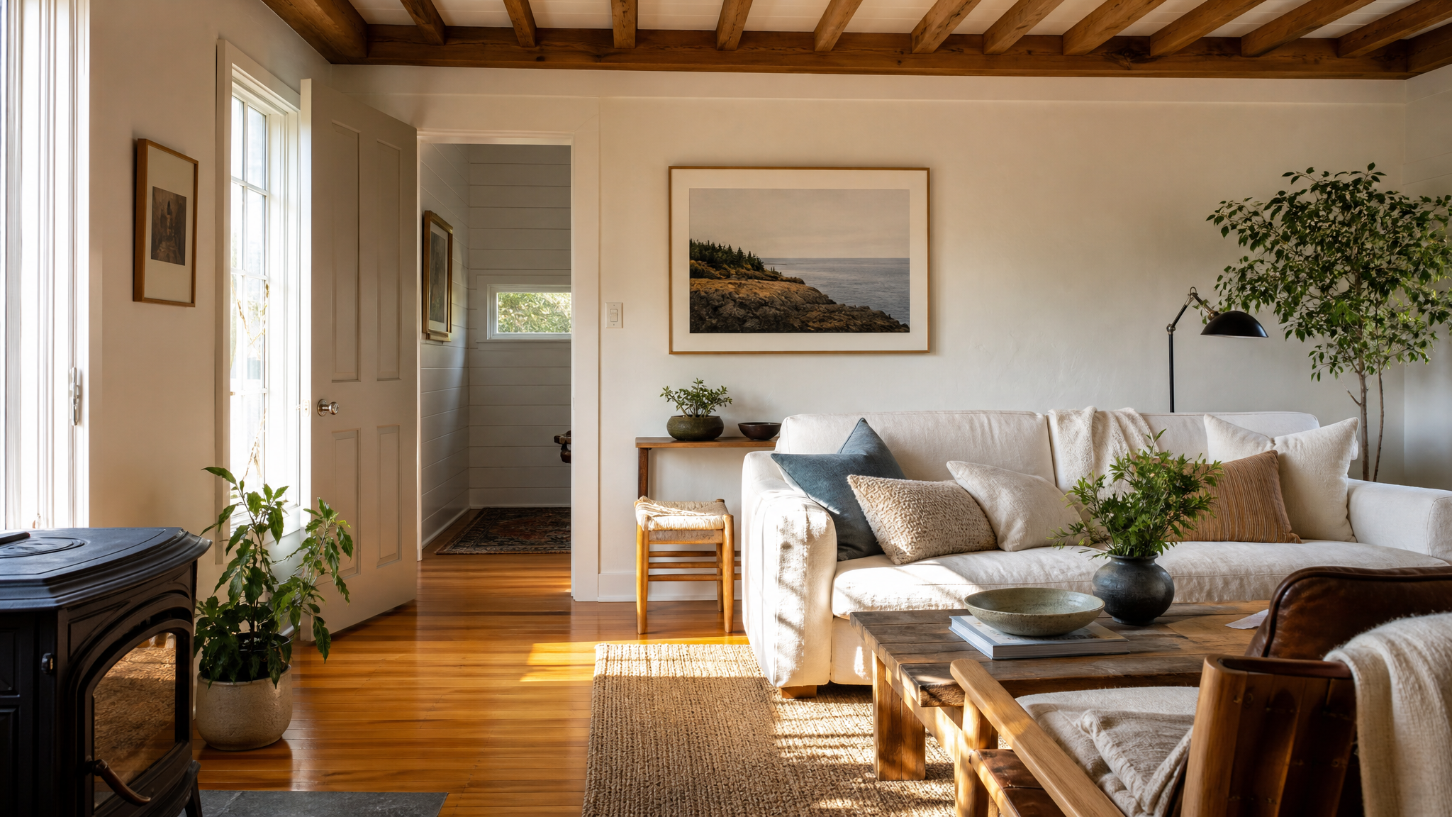 Beautiful renovated living room interior