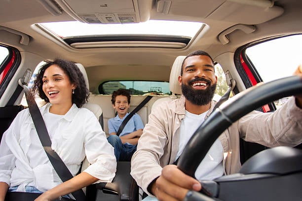 Happy riders enjoying a comfortable ride