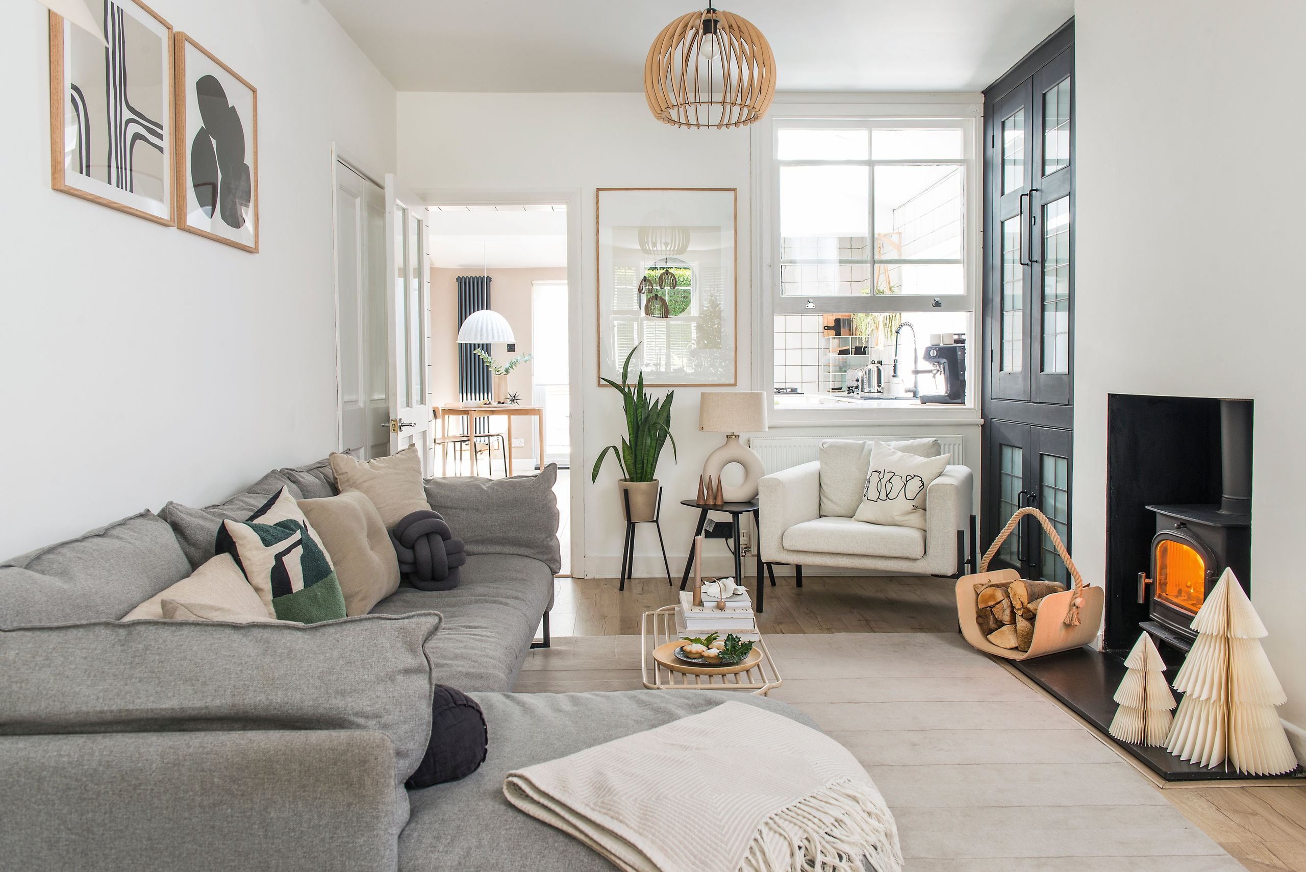 White painted living room