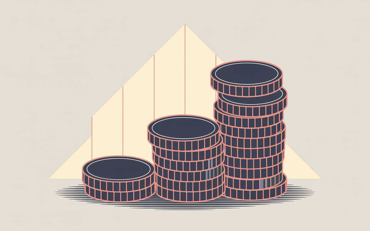 An upward-trending chart illustrating compensation rates that rise above the 100% level