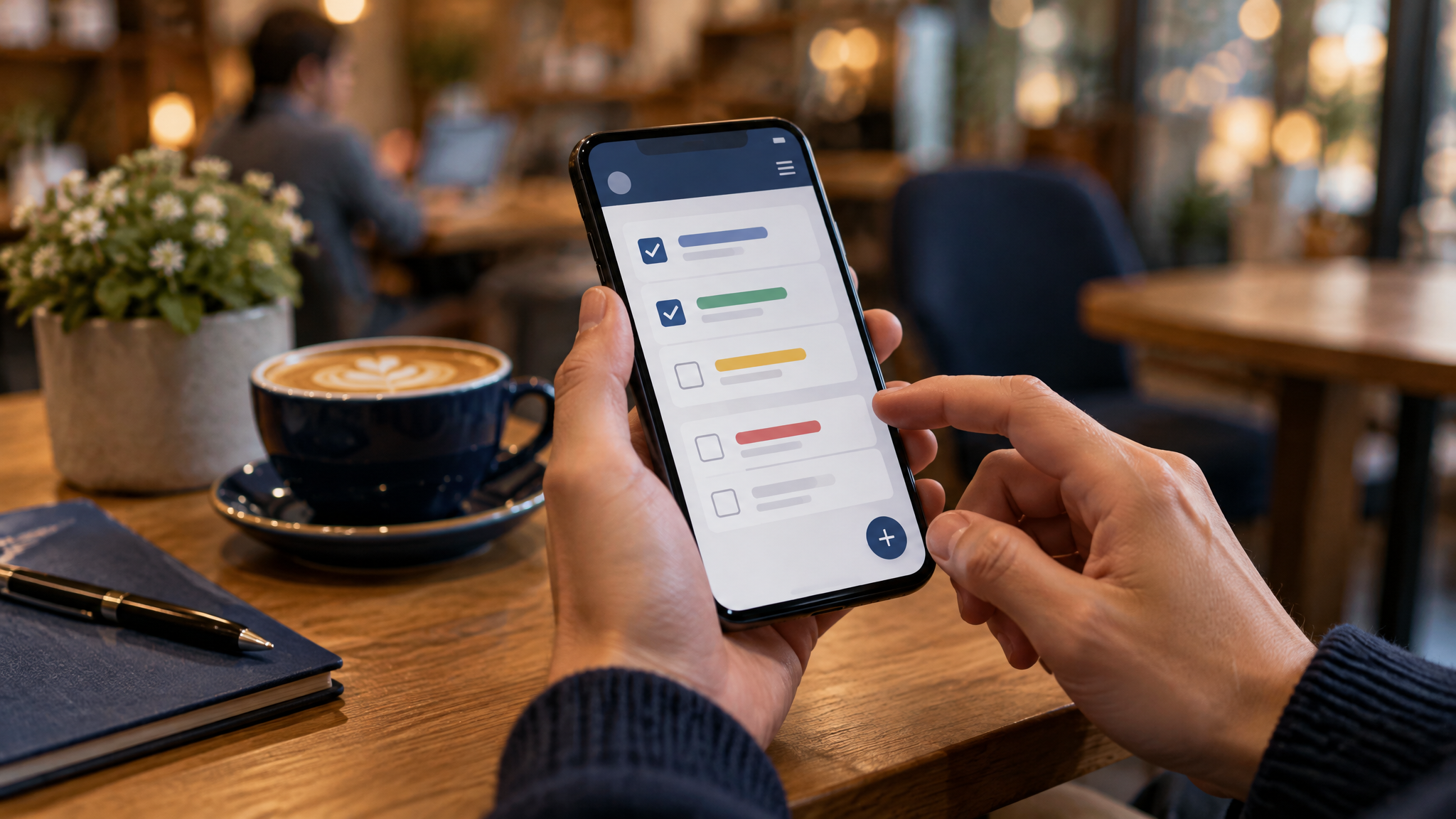 Aplicativo de tarefas no smartphone