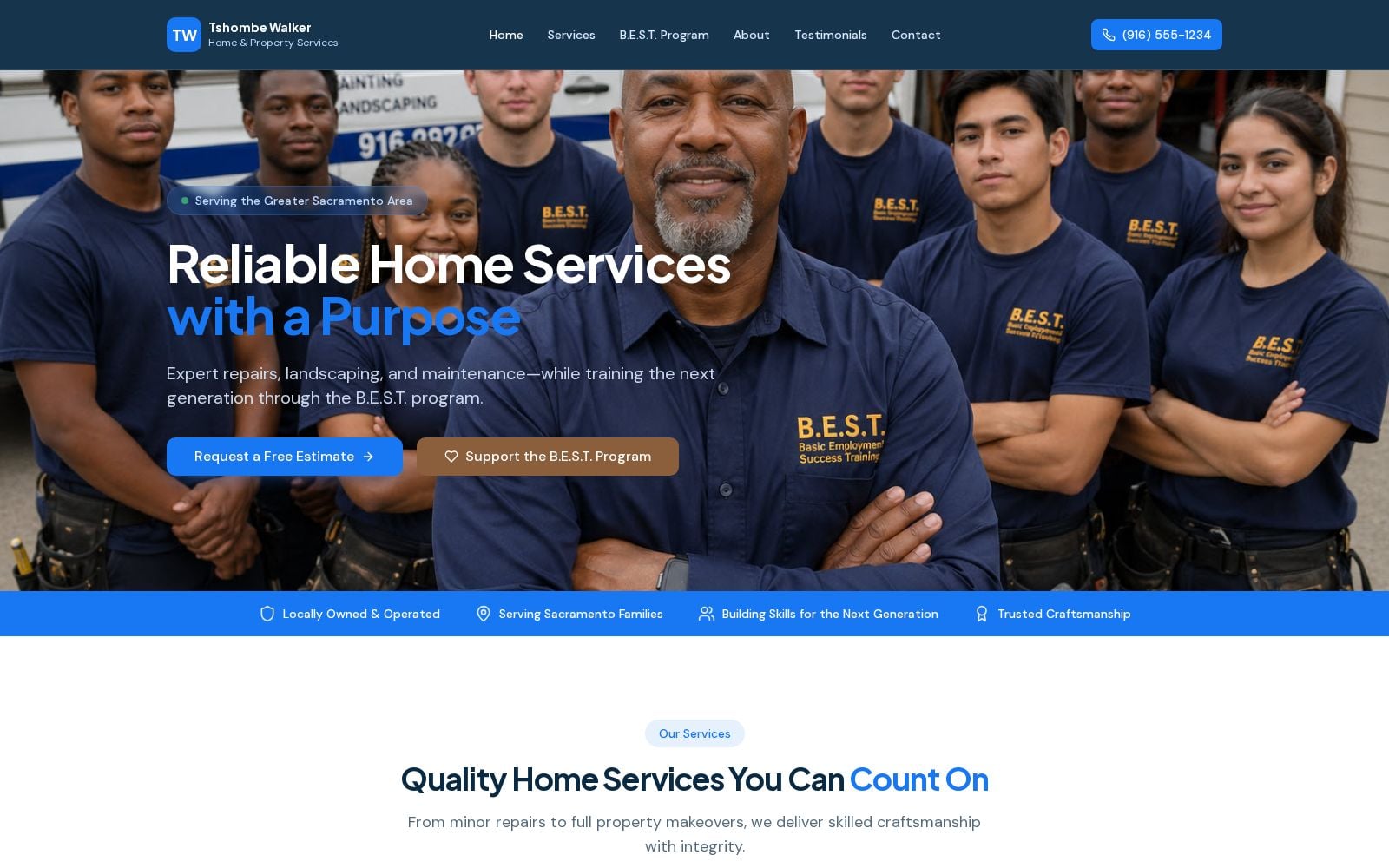Tshombe Live website preview