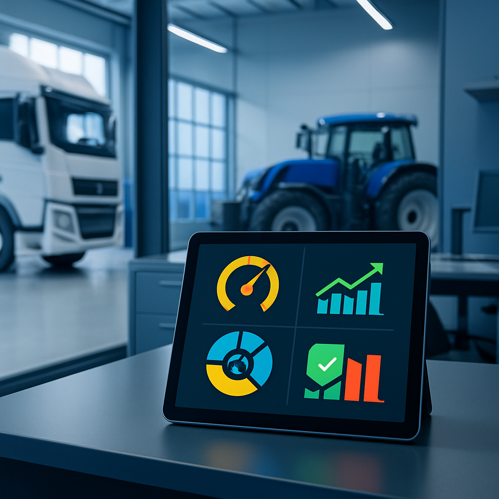 Indicadores de manutenção para caminhões e tratores