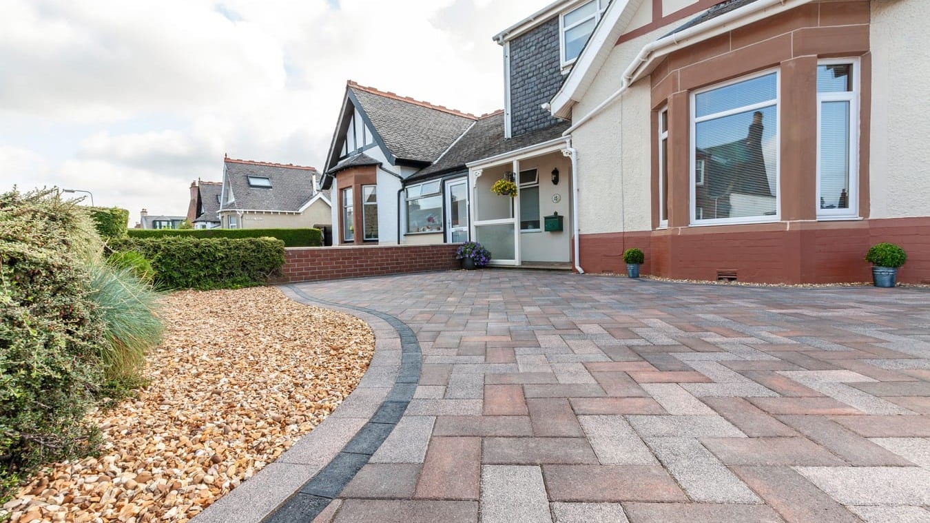 Red block paving driveway