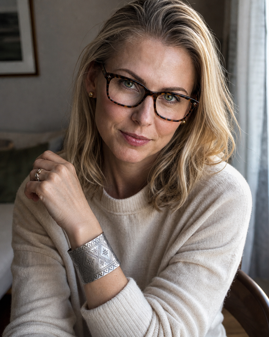 Elizabeth Groch wearing the Fatima Cuff