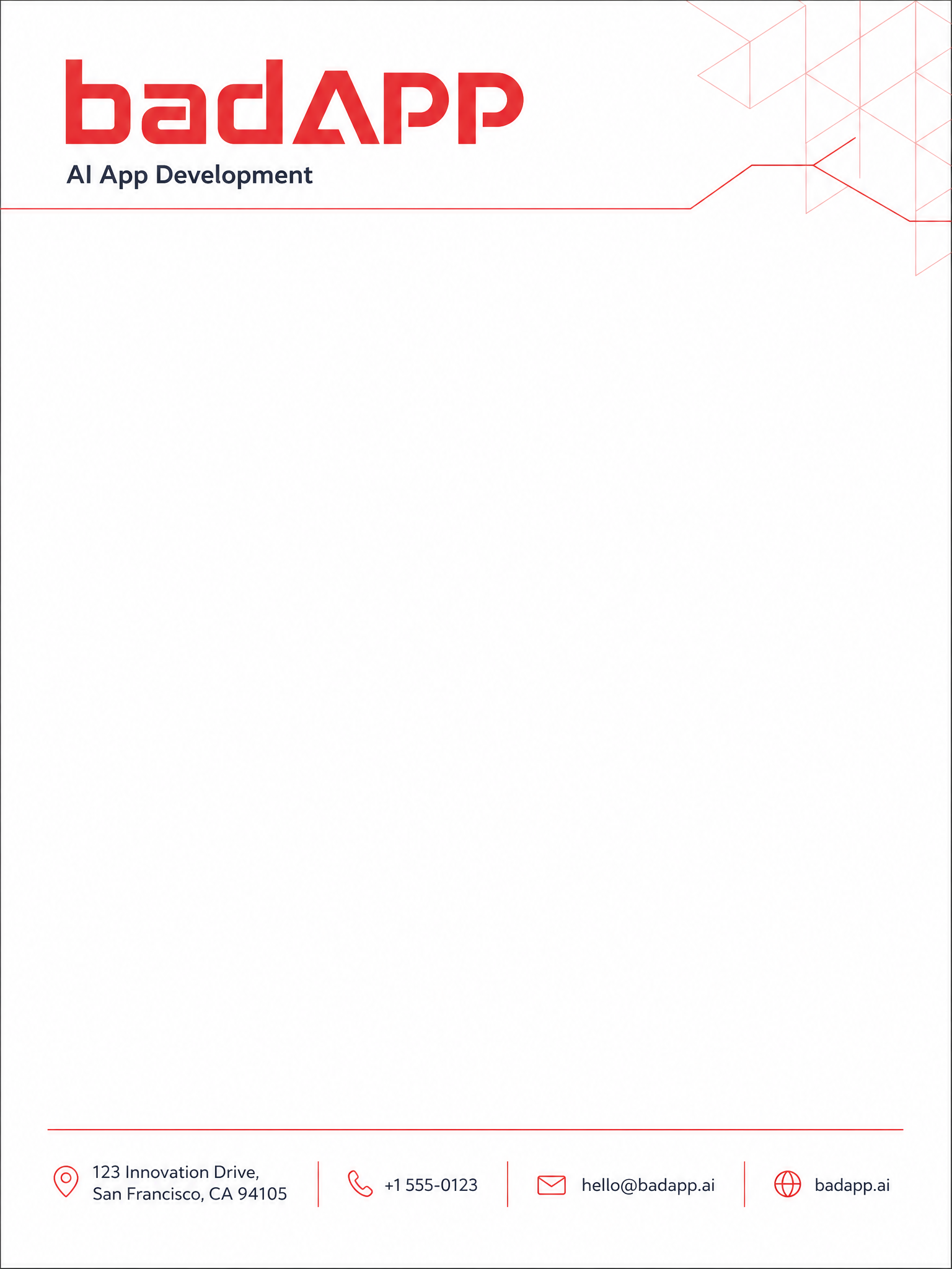 badAPP branded letterhead template