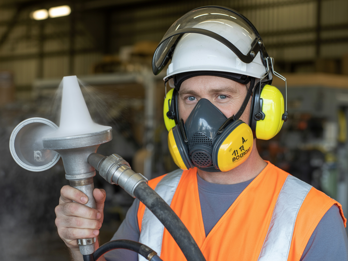 DRY CARBON CLEAN technician in full PPE