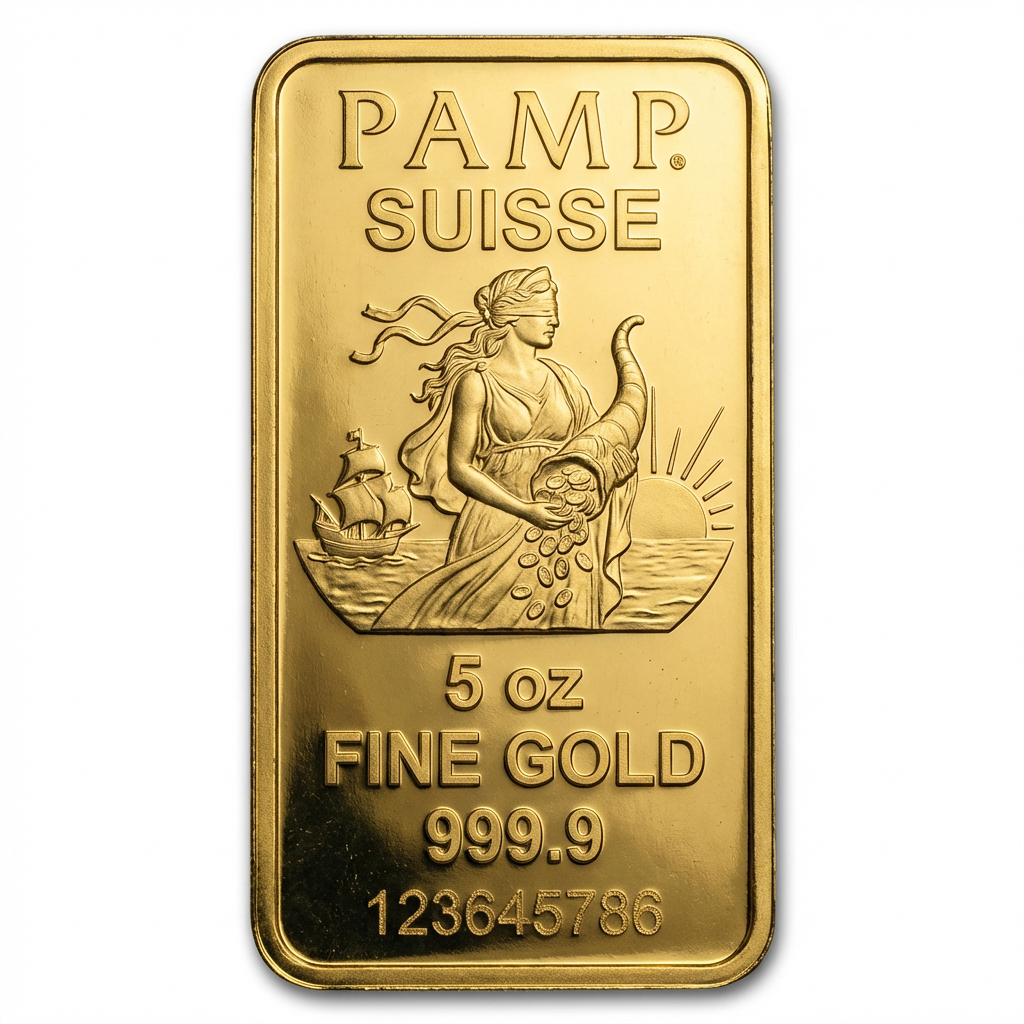 PAMP Suisse 5 Troy Ounce Fortuna Gold Bar