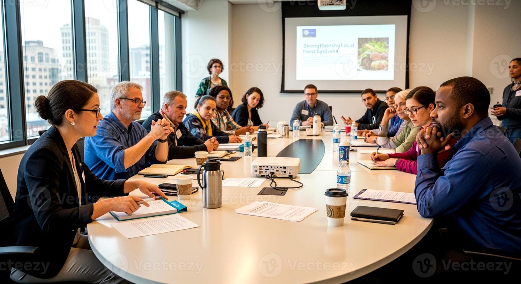 Diverse professional team collaborating