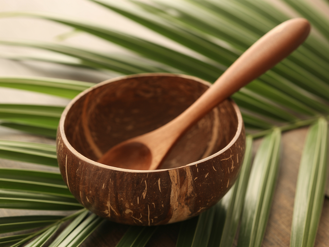 Classic Coconut Bowl with Wooden Spoon