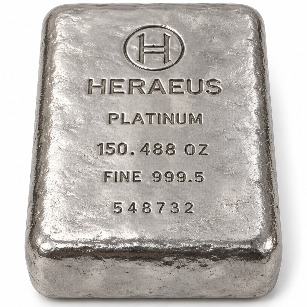 Heraeus 150.488 oz Platinum Bar — Large Format Investment