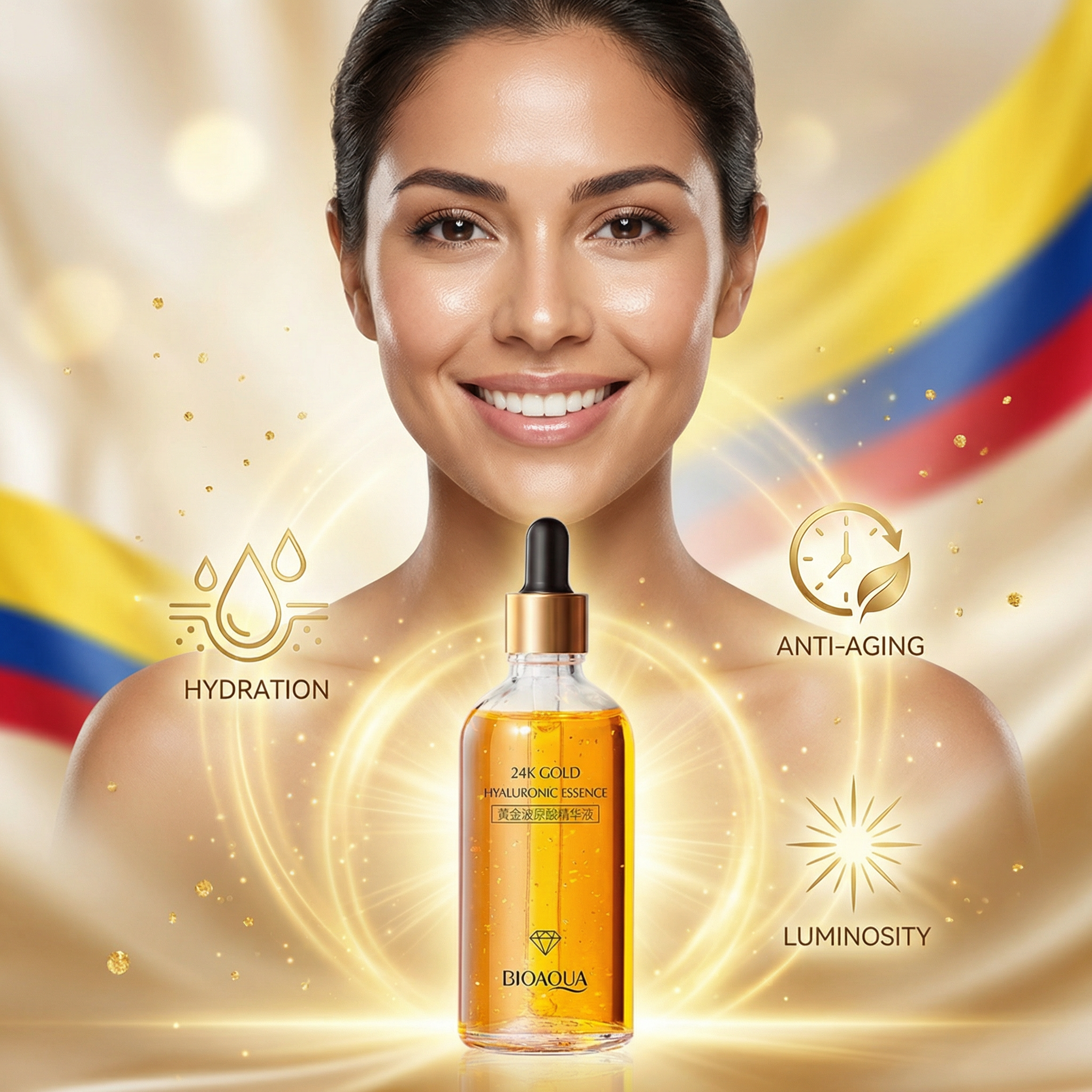 Resultados visibles del sÃ©rum BIOAQUA 24K Gold