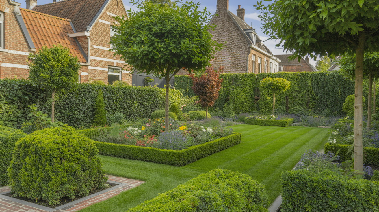 Professionally landscaped Belgian garden