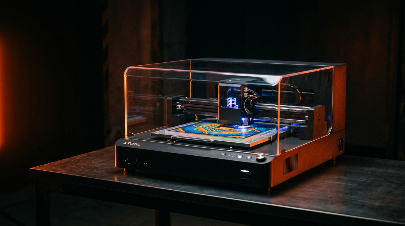 Imprimante UV xTool Omni O1 en action