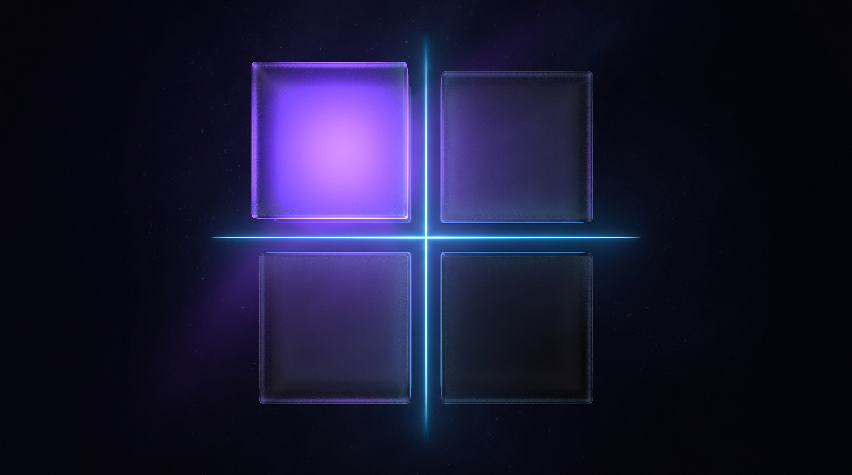 A two by two matrix of frosted glass tiles on a dark background, the top left tile brightest to show high impact and low cost, the bottom right tile darkest to show low impact and high cost