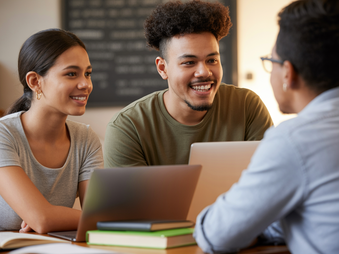 Youth mentoring session with supportive guidance