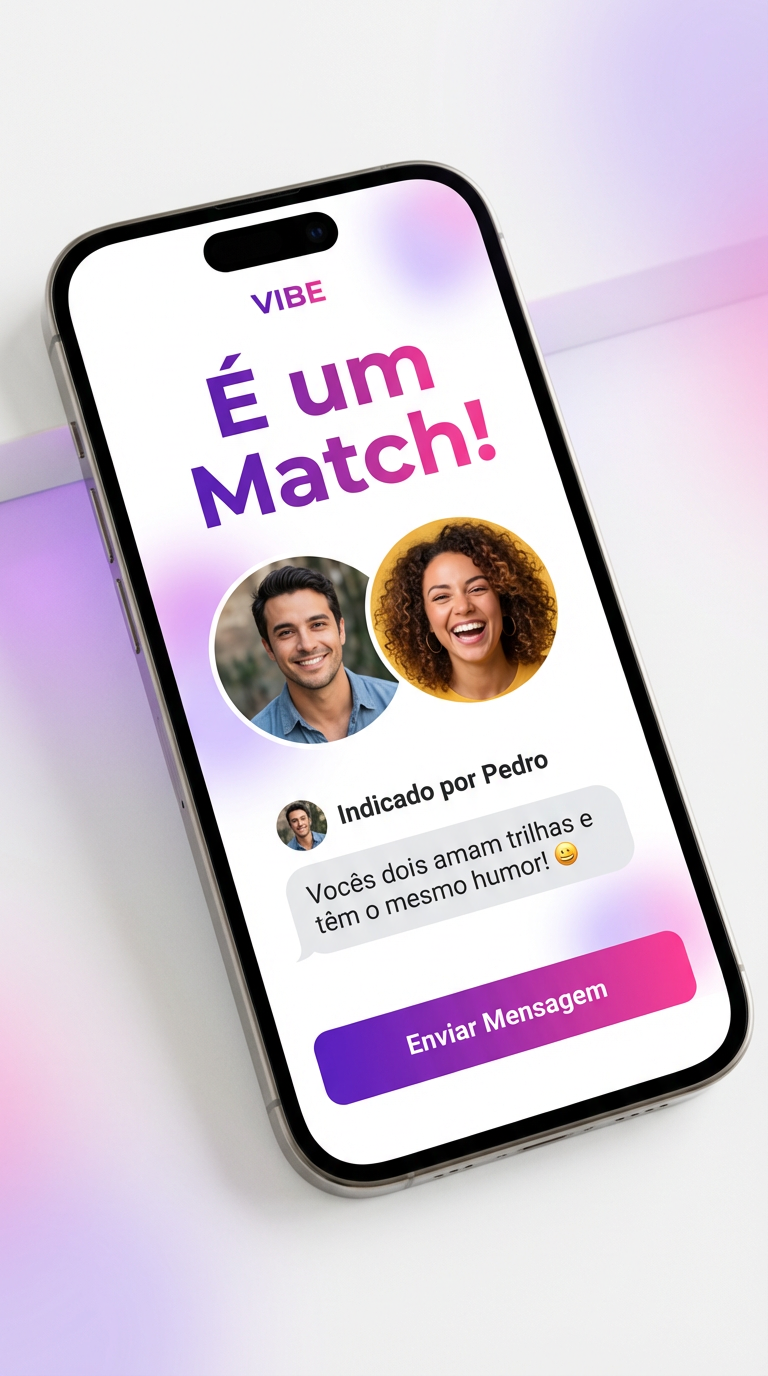 VIBE App - Match com contexto de indicação