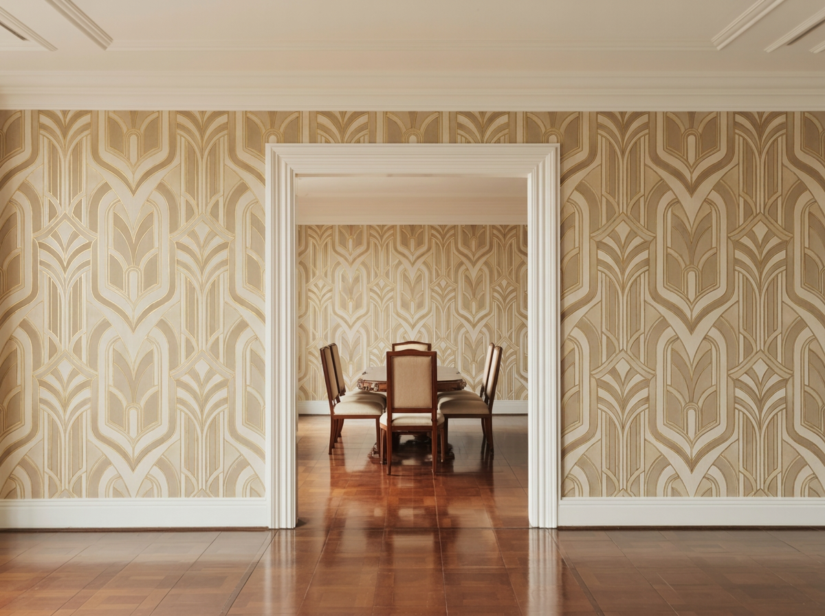 Dining Room Elegance - After wallpaper installation