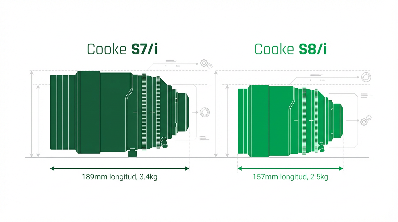 Cooke S7/i vs S8/i size comparison infographic