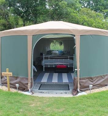 5m Yurts exterior at Woodyhyde Glamping Dorset
