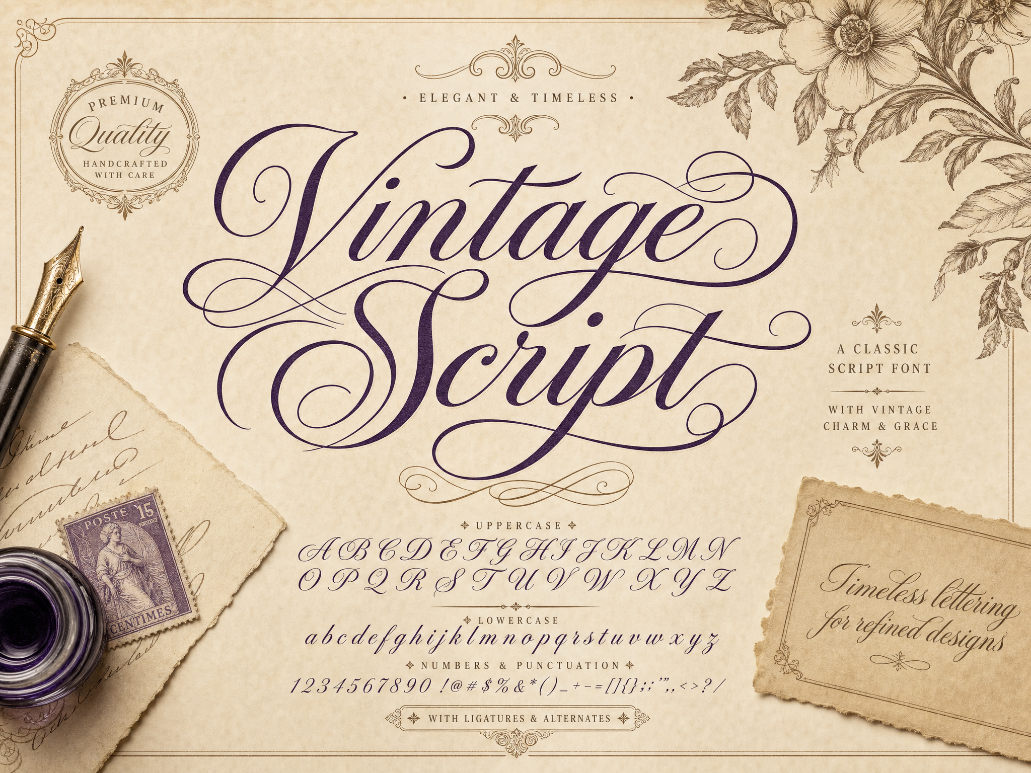 Vintage El Yazısı Font Paketi