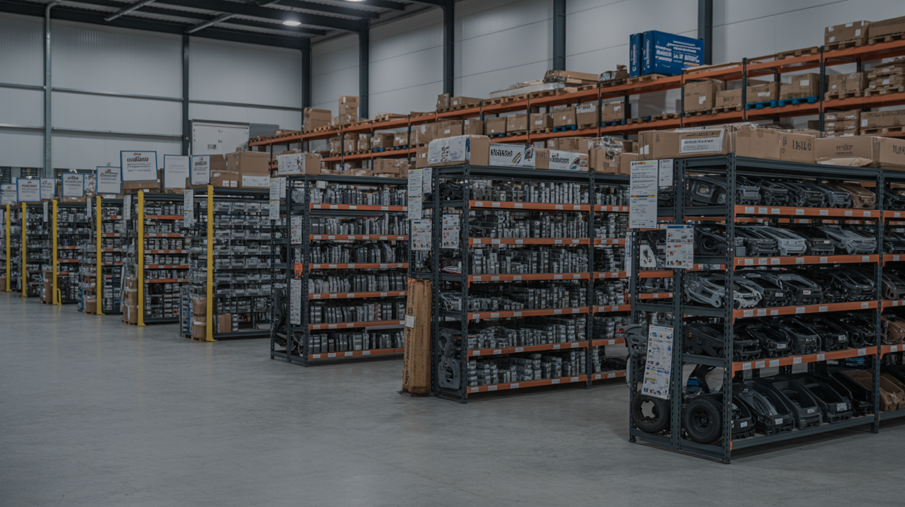 Professional automotive parts warehouse and distribution center